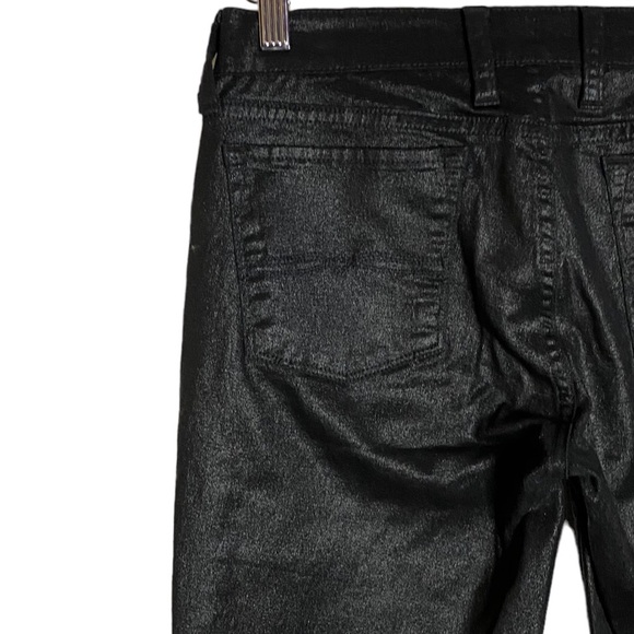 Lucky Brand Charlie Super Skinny Black Shiny Coated Mid Rise Jeans 6 28 - Picture 9 of 16